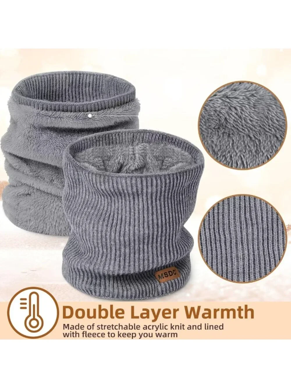 3-Pack Winter Neck Gaiters for Men & Women - Thermal Fleece Warmers for Cold